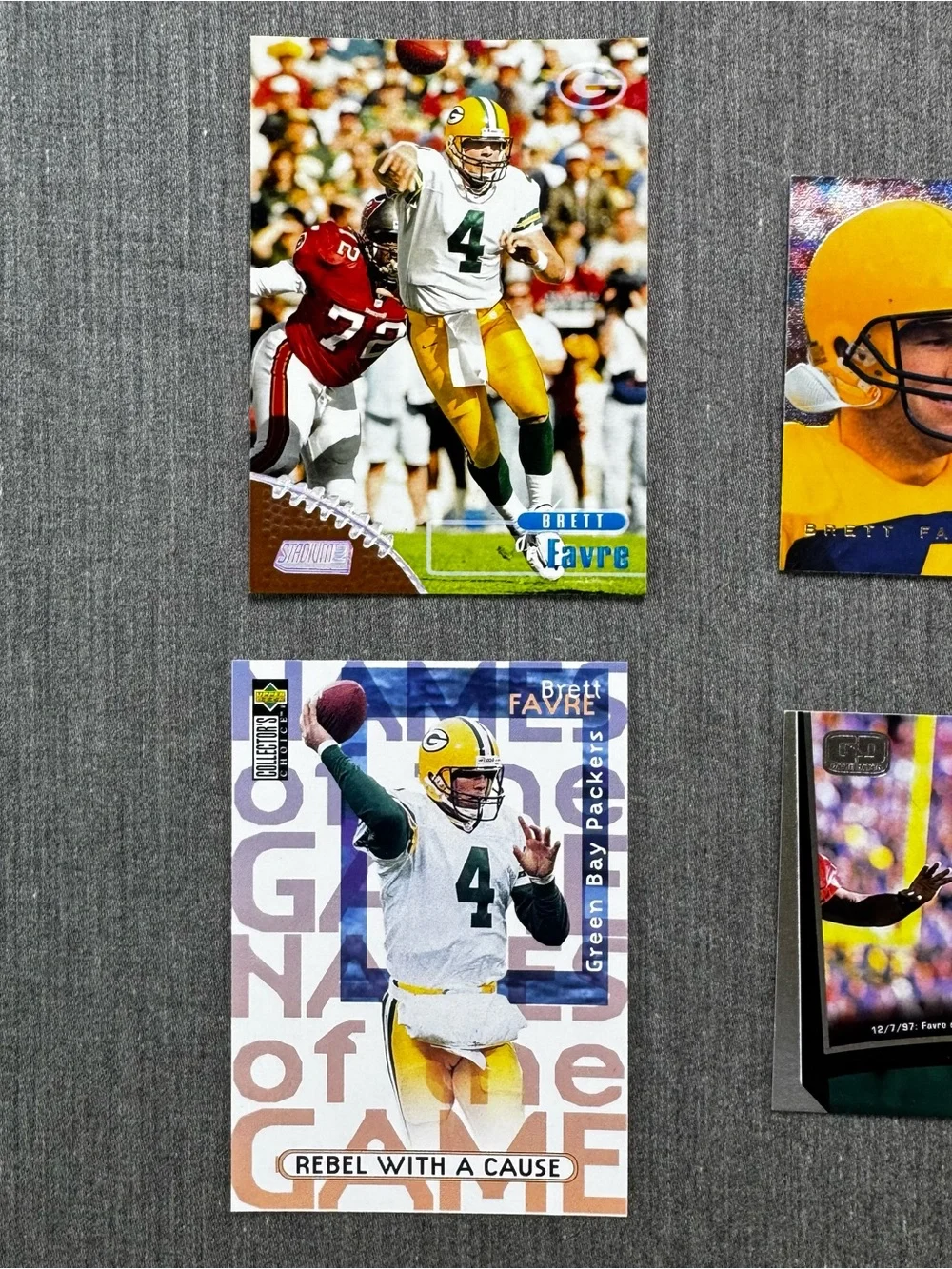 Brett Favre Green Bay Packers Football Card Lot (6 Cards) 1995-1997 Vintage